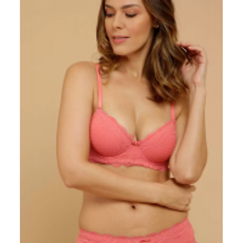 Sutiã de Renda Feminino Com Base Flocado Tam 42