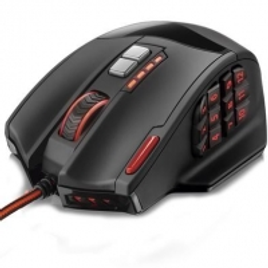 Imagem da oferta Mouse Gamer Warrior 4000DPI 18 botões Preto com LED - MO206