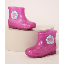 Bota Galocha Infantil LueLua Concha com Glitter Pink