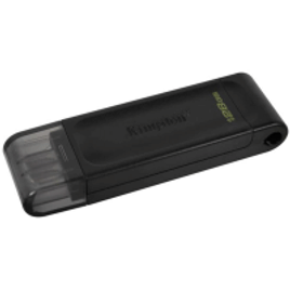 Imagem da oferta Pen Drive Kingston 128GB, DataTraveler 70 USB-C 3.2 Gen 1, Preto - DT70/128GB