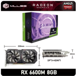 Imagem da oferta Placa De Video MLLSE AMD RX 6600M 8GB Video Card GPU GDDR6 128Bit 7nm