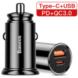 Imagem da oferta Carregador Veicular Baseus USB 4.0 QC Tipo C 30w