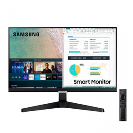 Imagem da oferta Monitor Smart Samsung 24'' IPS SmartHub Bluetooth HDR Plataforma Tizen AirPlay 2 Full HD HDMI VESA - LS24AM506NLMZD