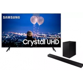 Imagem da oferta Smart TV Samsung 65" Crystal UHD TU8000 4K + Soundbar Samsung HW-T550 320W 2.1 Canais Bluetooth