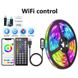 Imagem da oferta Fita LED com Wi-Fi e controle Bluetooth RGB 2m