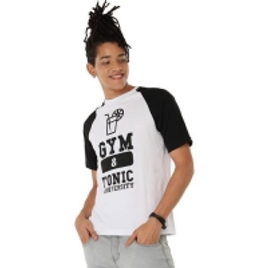 Imagem da oferta Camiseta masculina em algodão branca slim Gym & Tonic F+