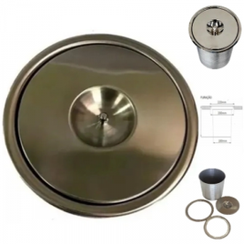 Lixeira Pia Cozinha Embutir No Granito Em Inox 5lts 20X24 CM