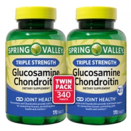 Imagem da oferta Glucosamina Condroitina 1500mg Spring Valley Tripla Força - 340 Tabletes (2x170)