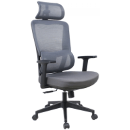 Imagem da oferta Cadeira de Escritório Dr Office Work Pro Ajustável Mesh 2D Reclinável Cinza DR-CH-WKPR2DG