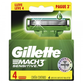 Imagem da oferta Carga Gillette Mach3 Sensitive 4 Unidades
