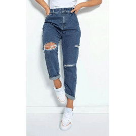 Imagem da oferta Calça Jeans Mom Jeans Destroyed Sawary Jeans