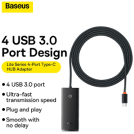 Imagem da oferta 3 unidades Baseus Multi 4 Em 1 USB HUB C 3.0 - Usb 25cm