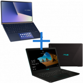 Imagem da oferta Notebook ASUS Zenbook UX434FAC-A6340T Azul Escuro + Notebook ASUS M570DD-DM122T Preto