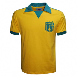 Imagem da oferta Camisa Liga Retrô Brasil Polo Triângulo Masculina - Amarelo Tam EEG