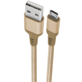 Imagem da oferta Cabo Micro USB 1m Geonav Essential Nylon Trançado Dourado - ESMIGO