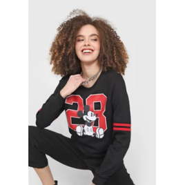 Moletom Flanelado Fechado Cativa Disney Mickey Preto