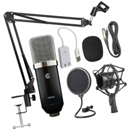Kit Youtuber Microfone Condensador + Suporte Articulado Custom Sound CSMC 6K