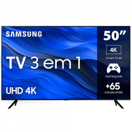 Imagem da oferta Smart TV 50" Samsung UHD 4K 3 HDMI 1 USB Bluetooth Wi-Fi Gaming Hub Tela sem limites Alexa built in - UN50CU7700GXZD