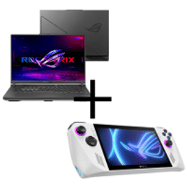 Imagem da oferta Kit Notebook Gamer Asus ROG Strix G16 i7-13650HX 16GB SSD 512GB Geforce RTX 4050 Tela 16" FHD W11 G614JU-N3380W + ROG Ally