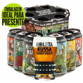 Imagem da oferta Kit Cerveja Tambor de Roleta Russa 6 Latas + Copo Original da Marca