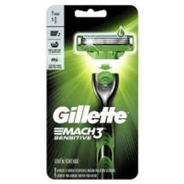 Imagem da oferta Aparelho de Barbear Recarregável Gillette Mach 3 Sensitive para Peles Sensíveis