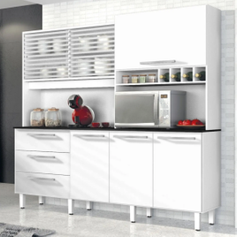 Imagem da oferta Armário de Cozinha 6 Portas 3 Gavetas Mega Espresso Móveis Branco