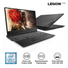 Imagem da oferta Notebook Lenovo Gamer Legion Y530 I7-8750h 16GB 1TB 128 SSD GTX1060 Win10 15,6" FHD 81M70000BR