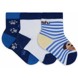 Kit com 3 Pares de Meias Infantil Cano Médio - Mash