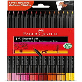 Imagem da oferta Ecolápis de cor Faber-Castell supersoft 15 cores 120715SOFTCQ