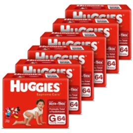 Imagem da oferta Kit de Fraldas Huggies Hiper Supreme Care G - 384 Unidades