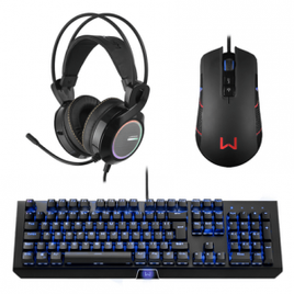 Combo Gamer Mouse Gamer Rgb Perseus + Teclado Gamer Mecânico E Macro Kane + Headset Gamer Thyra RGB 71 com Vibração