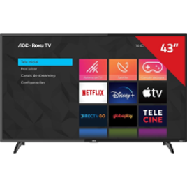 Smart TV AOC Roku LED 43'' /78 com Wi-Fi Full HD 3 HDMI 1 USB com Controle Remoto com atalhos Roku Mobile Miracas