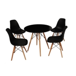 Imagem da oferta Mesa Jantar Eames Eiffel 90cm + 4 Cadeiras Eames Eiffel