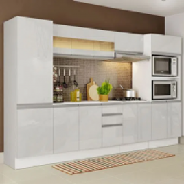 Imagem da oferta Móveis de Cozinha Completa 100% MDF Madesa Smart 300 cm Modulada Com Armário, Balcão e Tampo Frentes