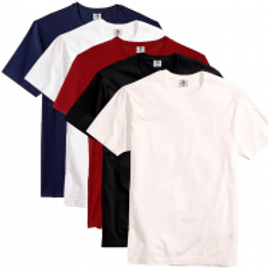Imagem da oferta Kit com 5 Camisetas Slim Básica Algodão Part.B Enseada Masculino - Preto