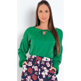 Imagem da oferta Blusa Verde com Cava Deslocada - Moda Pop