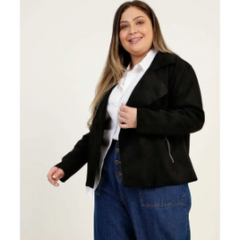 Casaco Plus Size Feminina Suede Bolsos Marisa