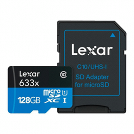Imagem da oferta Cartao de Memoria Lexar Blue Series 128GB MicroSDXC UHS-I + Adaptador LSDMI128BBNL633A