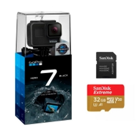 Imagem da oferta Câmera GoPro Hero 7 Black + Cartão 32GB Sandisk Extreme - CHDSB-701