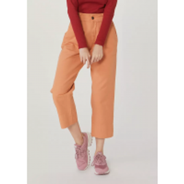 Calça Feminina Wide Leg em Sarja de Algodão