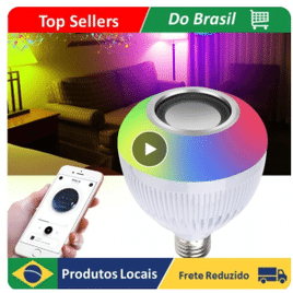Imagem da oferta Lampada Bluetooth DAFUSHOP Led Caixa De Som Com Controle Remoto 12W RGB