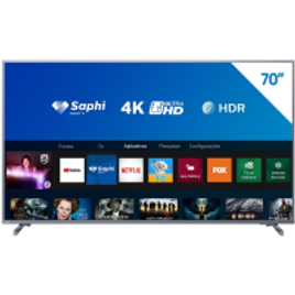 Imagem da oferta Smart TV 4K 70" Conversor Digital Wi-Fi 2 USB 3 HDMI 70PUG6774/78 - Philips