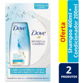 Imagem da oferta 2 Kits Dove Hidratação Intensa Oxigênio Shampoo 400ml + Condicionador 200ml