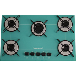 Cooktop Chamalux 5 Bocas Ultra Chama - Verde Água