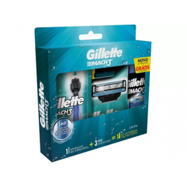 Imagem da oferta Kit de Barbear Gillette - Mach3 Aqua-Grip