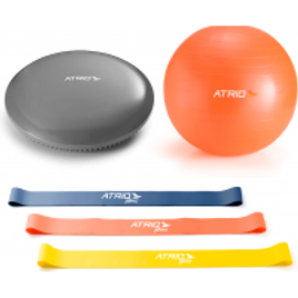 Combo Esportes Atrio com Disco Equilíbrio + Bola de Ginástica + Mini Bands - ES234K