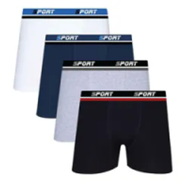 Imagem da oferta Kit 10 Cuecas Boxer Preta Viscose Premium (Fibra de Bambu) Comfort - Sport