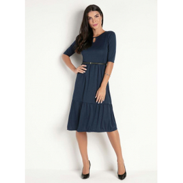 Imagem da oferta Vestido com Recortes com Franzido Azul - Queima de Estoque