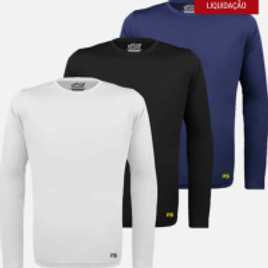 Imagem da oferta Kit 3 Camisetas Térmicas Masculina Segunda Pele Camisa Uv 50