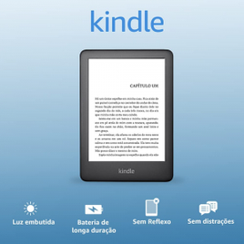 Kindle 10a geração com iluminação embutida – Cor Preta